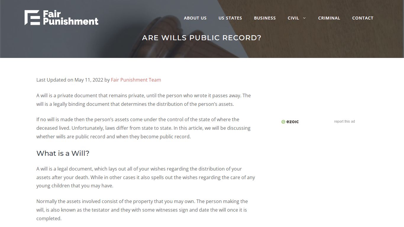 Are Wills Public Record? - Fair Punishment