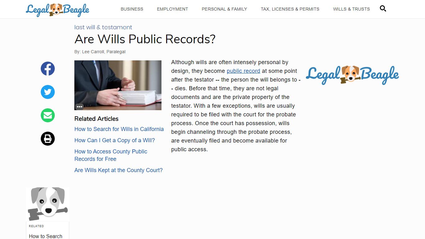 Are Wills Public Records? | Legal Beagle